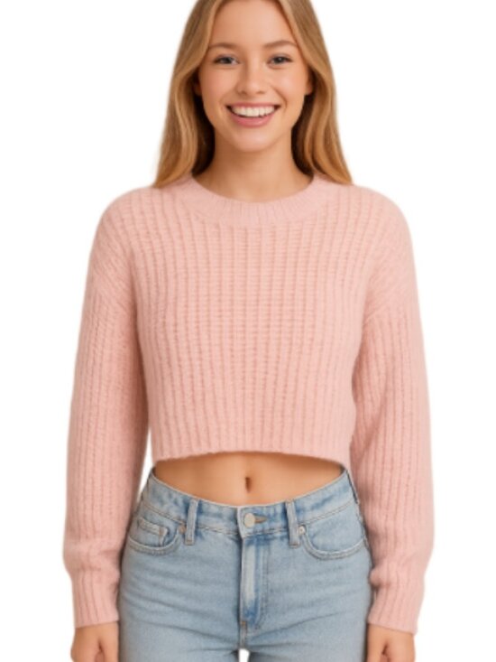 Flutter the Label Sweaters - NWT ultra soft light pink mohair cropped sweater 🧸💗
